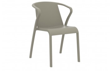 Fauteuil de jardin empilable FADO en polypropylène renforcé avec fibre de verre - TAUPE