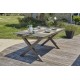Table de jardin FLORIDE (180/240x100 cm) en aluminium avec rallonge automatique - QUARTZ