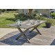 Lot composé d'une table de jardin FLORIDE-TB240-ALU-Q avec rallonge et de 6 fauteuils FLORIDE-FT-QUARTZ empilables