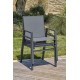 Lot composé d'une table de jardin FLORIDE-TB240-CER-AN avec rallonge et de 8 fauteuils FLORIDE-FT-GRISANTH empilables