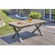 Lot composé d'une table de jardin FLORIDE-TB240-HPL-AW avec rallonge et de 6 fauteuils FLORIDE-FT-GRISANTH empilables