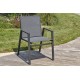 Lot composé d'une table de jardin FLORIDE-TB240-HPL-AW avec rallonge et de 6 fauteuils FLORIDE-FT-GRISANTH empilables
