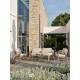 Salon bas de jardin GOYA 5 places en aluminium imitation bois - GRIS