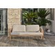 Salon bas de jardin GOYA 5 places en aluminium imitation bois - GRIS