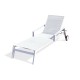 Bain de soleil multi-positions IBIZA en aluminium et textilène - BLANC