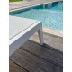 Bain de soleil multi-positions IBIZA en aluminium et textilène - BLANC