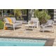 Salon bas de jardin IBIZA 5 places en aluminium - BLANC