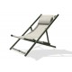 Chilienne de jardin pliante JULIA en textilène gris et aluminium - KAKI