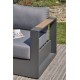 Salon de jardin MANDELIEU 5 places en aluminium et accoudoirs en HPL - GRIS ANTHRACITE