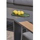 Salon de jardin MANDELIEU 5 places en aluminium et accoudoirs en HPL - GRIS ANTHRACITE