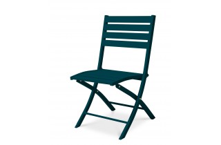 Chaise de jardin pliante MARIUS en aluminium - BLEU CANARD