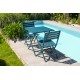 Chaise de jardin pliante MARIUS en aluminium - BLEU CANARD