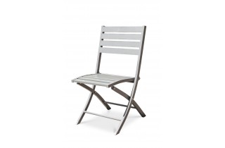Chaise de jardin pliante MARIUS en aluminium - GRIS
