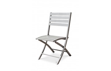Chaise de jardin pliante MARIUS en aluminium - GRIS