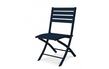 Chaise de jardin pliante MARIUS en aluminium - BLEU NUIT