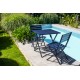 Chaise de jardin pliante MARIUS en aluminium - BLEU NUIT
