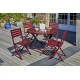Lot composé d'une table de jardin MARIUS-TB110-CARMIN pliante et de 4 chaises MARIUS-CP-CARMIN pliantes