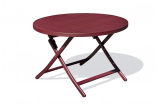 Table de jardin pliante MARIUS (diam. 110 cm) en aluminium - CARMIN