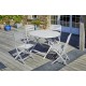 Lot composé d'une table de jardin MARIUS-TB110-GRIS pliante et de 4 chaises MARIUS-CP-GRIS pliantes