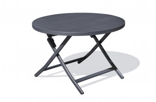 Table de jardin pliante MARIUS (diam. 110 cm) en aluminium - GRIS ANTHRACITE