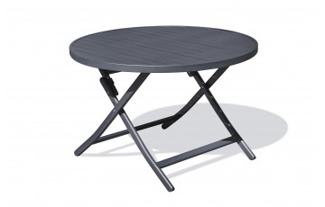 Table de jardin pliante MARIUS (diam. 110 cm) en aluminium - GRIS ANTHRACITE