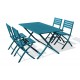 Lot composé d'une table de jardin MARIUS-TB140-CANARD pliante et de 4 chaises MARIUS-CP-CANARD pliantes