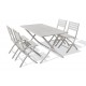 Lot composé d'une table de jardin MARIUS-TB140-GRIS pliante et de 4 chaises MARIUS-CP-GRIS pliantes