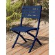 Lot composé d'une table de jardin MARIUS-TB140-MARINE pliante et de 4 chaises MARIUS-CP-MARINE pliantes