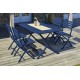 Lot composé d'une table de jardin MARIUS-TB140-MARINE pliante et de 4 chaises MARIUS-CP-MARINE pliantes