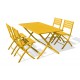 Lot composé d'une table de jardin MARIUS-TB140-MOUTARDE pliante et de 4 chaises MARIUS-CP-MOUTARDE pliantes