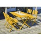 Lot composé d'une table de jardin MARIUS-TB140-MOUTARDE pliante et de 4 chaises MARIUS-CP-MOUTARDE pliantes