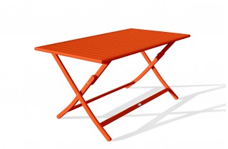 Table de jardin pliante MARIUS (140x80 cm) en aluminium - ORANGE