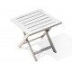 Table basse de jardin pliante MARIUS (43x43 cm) en aluminium - BLANC