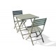 Lot composé d'une table de jardin MARIUS-TB70-KAKI pliante et de 2 chaises MARIUS-CP-KAKI pliantes