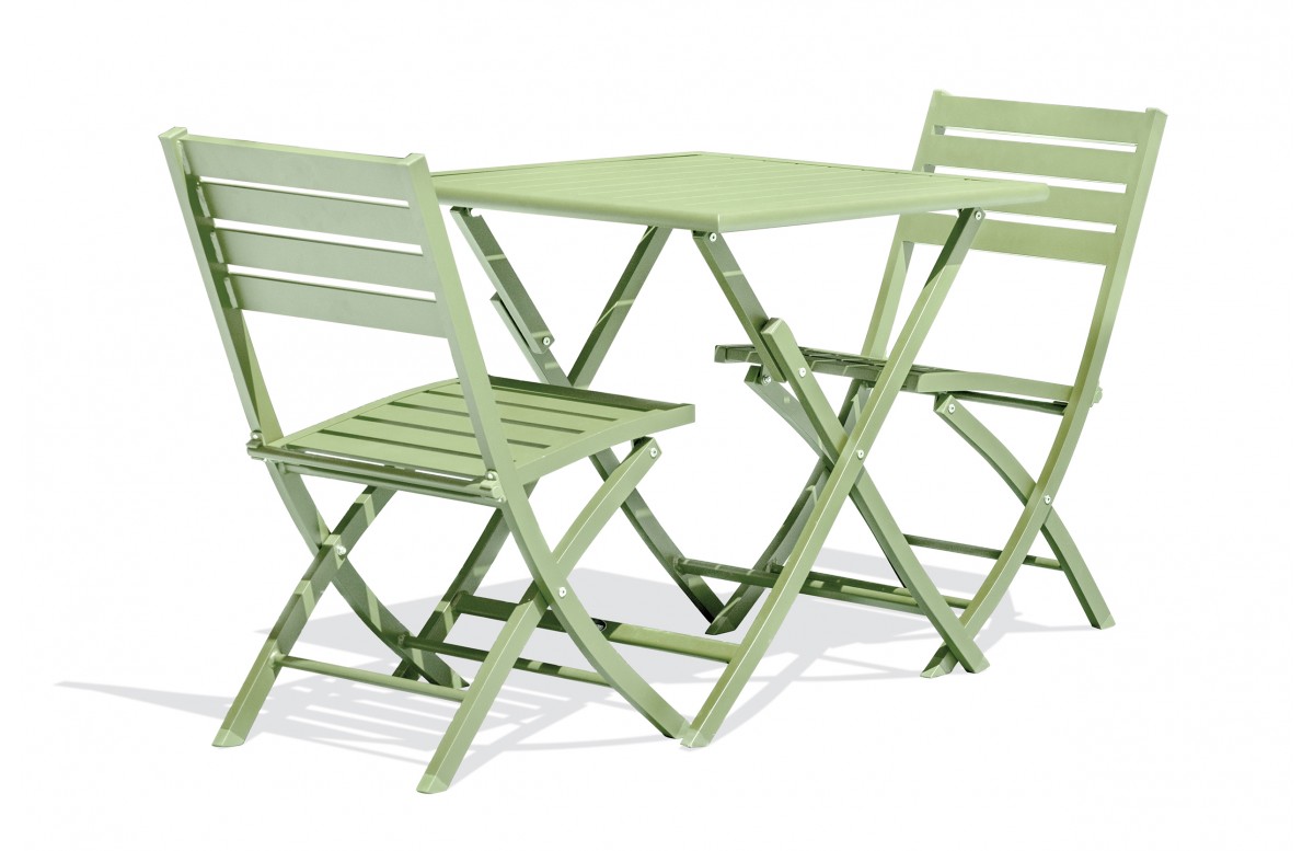 Lot composé d'une table de jardin MARIUS-TB70-LAGUNE pliante et de 2 chaises MARIUS-CP-LAGUNE pliantes