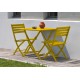Lot composé d'une table de jardin MARIUS-TB70-MOUTARDE pliante et de 2 chaises MARIUS-CP-MOUTARDE pliantes
