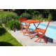 Lot composé d'une table de jardin MARIUS-TB70-ORANGE pliante et de 2 chaises MARIUS-CP-ORANGE pliantes