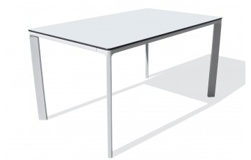 Table de jardin MEET (160x90 cm) en aluminium laqué et peinture Epoxy - BLANC