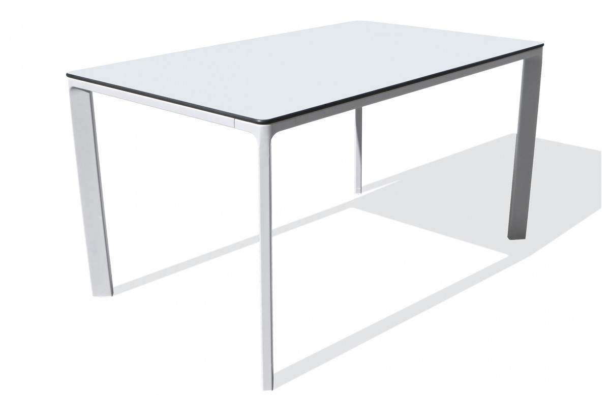 Table de jardin MEET (160x90 cm) en aluminium laqué et peinture Epoxy - BLANC