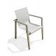 Fauteuil de jardin empilable MIAMI en textilène gris et aluminium - KAKI