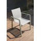 Fauteuil de jardin empilable MIAMI en textilène gris et aluminium - KAKI