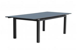 Table de jardin MIAMI (240/300x100 cm) en aluminium avec rallonge automatique - GRIS ANTHRACITE