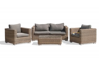 Salon bas de jardin MONTMARTRE 4 places en résine tressée - MIEL