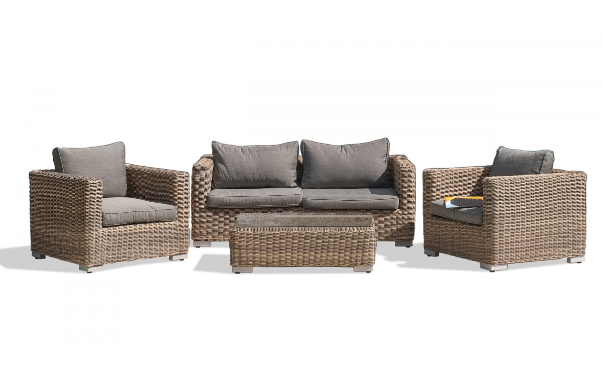 Salon bas de jardin MONTMARTRE 4 places en résine tressée - MIEL