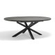Table de jardin PELOSA (145/199X145 cm) en aluminium avec rallonge papillon - GRIS ANTHRACITE