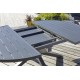 Table de jardin PELOSA (145/199X145 cm) en aluminium avec rallonge papillon - GRIS ANTHRACITE