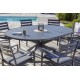 Table de jardin PELOSA (145/199X145 cm) en aluminium avec rallonge papillon - GRIS ANTHRACITE