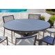 Table de jardin PELOSA (145/199X145 cm) en aluminium avec rallonge papillon - GRIS ANTHRACITE