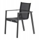 Fauteuil de jardin empilable MIAMI en textilène noir et aluminium - GRIS ANTHRACITE