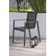 Fauteuil de jardin empilable MIAMI en textilène noir et aluminium - GRIS ANTHRACITE
